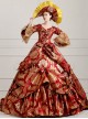Red Trailing Style Gorgeous Lolita Prom Dress