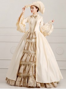 Solemn And Elegant Palace Style Stage Costume Champagne Lolita Prom Dress