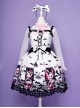 Halloween Dark Bat Coffin Printing Lace Gothic Lolita Sling Dress