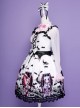 Halloween Dark Bat Coffin Printing Lace Gothic Lolita Sling Dress