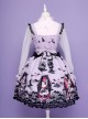 Halloween Dark Bat Coffin Printing Lace Gothic Lolita Sling Dress