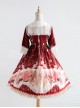 Elegant Printing Doll Collar Classic Lolita Short Sleeve Dress