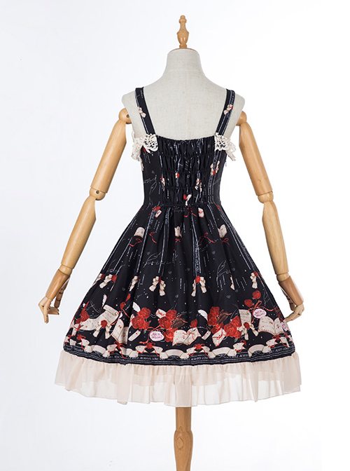 Rose Letter Paper Series Classic Lolita Sling Dress