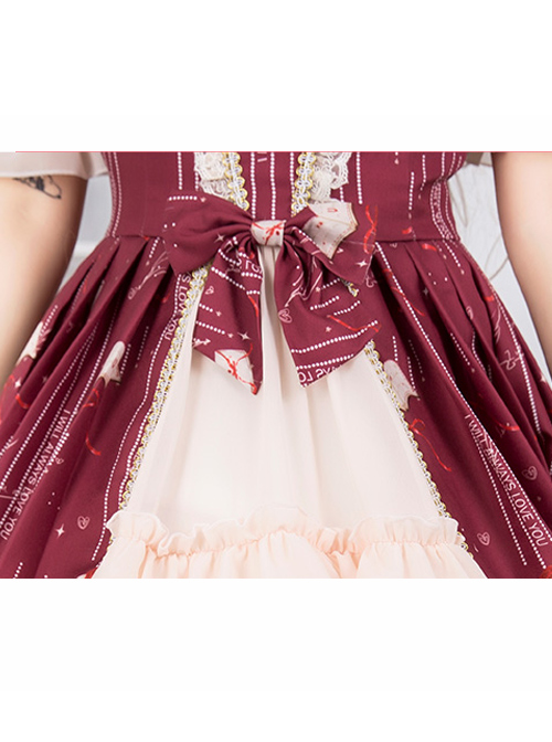 Rose Letter Paper Series Classic Lolita Sling Dress