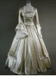 Victorian Palace Style Champagne Bowknot White Lace Lolita Prom Dress