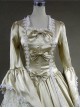 Victorian Palace Style Champagne Bowknot White Lace Lolita Prom Dress