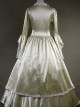 Victorian Palace Style Champagne Bowknot White Lace Lolita Prom Dress