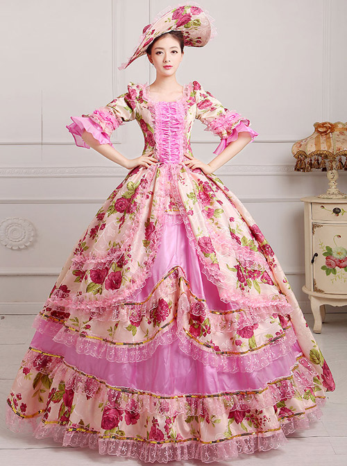 Palace Style Polychromatic Retro Lolita Prom Dress