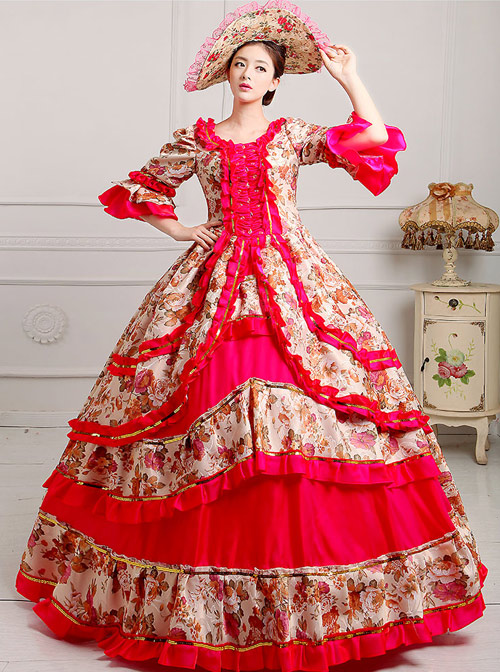 Palace Style Polychromatic Retro Lolita Prom Dress