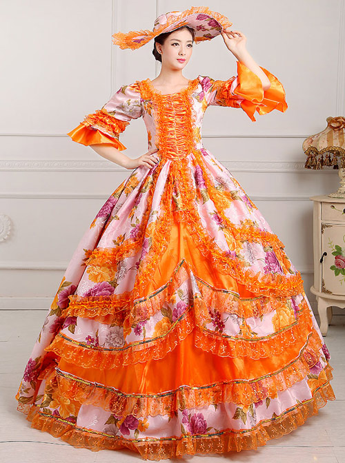 Palace Style Polychromatic Retro Lolita Prom Dress