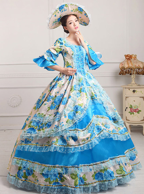 Palace Style Polychromatic Retro Lolita Prom Dress