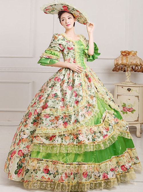 Palace Style Polychromatic Retro Lolita Prom Dress