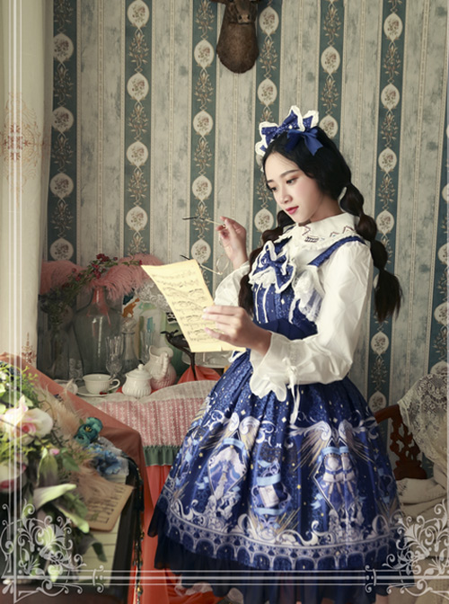 Magic Tea Party Starry Sky City Series Classic Lolita Sling Dress