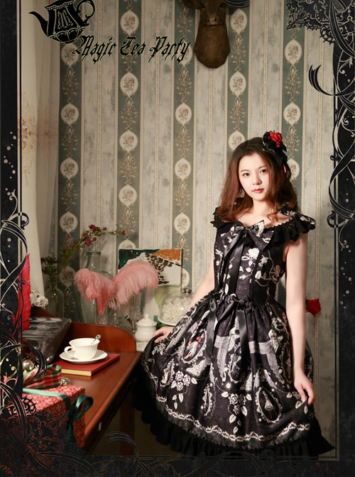 Magic Tea Party Seven Crimes Series Printing Classic Lolita Sleeveless Dress