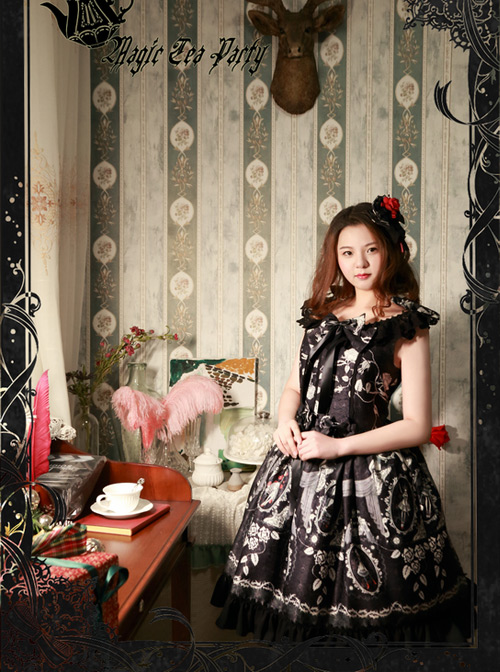 Magic Tea Party Seven Crimes Series Printing Classic Lolita Sleeveless Dress