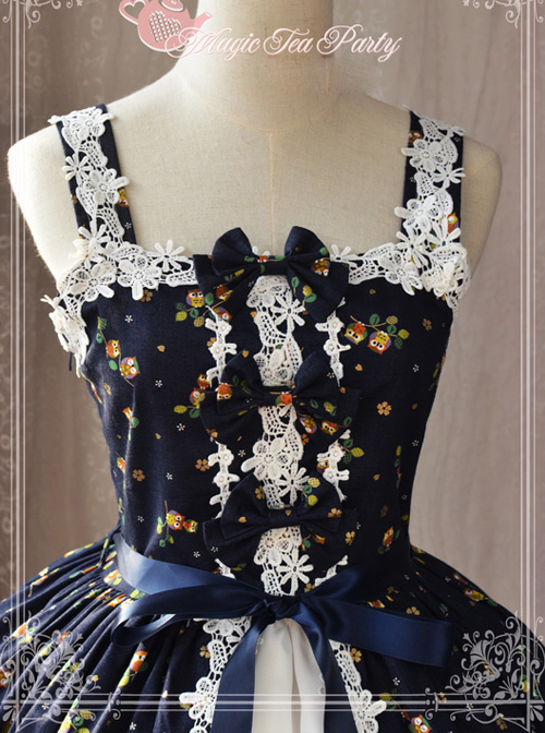 Magic Tea Party Owls And Rabbits Series Classic Lolita Sling Dress
