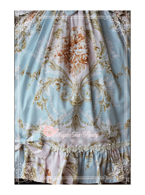 Magic Tea Party Veronica Series Light Blue Elegance Printing Classic Lolita Sling Dress