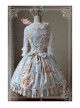 Magic Tea Party Veronica Series Light Blue Elegance Printing Classic Lolita Sling Dress