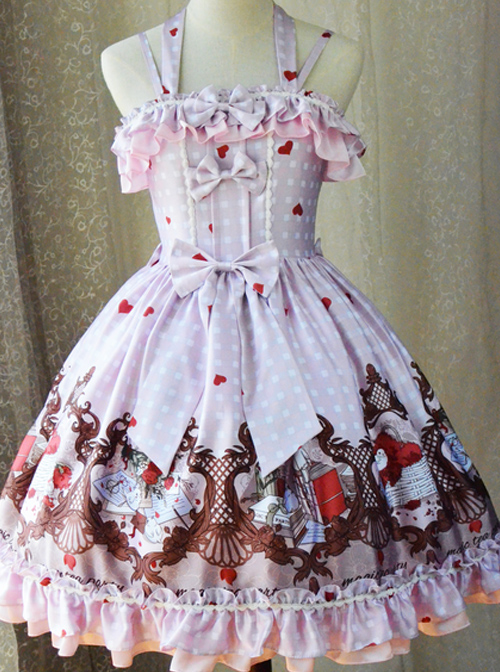 Magic Tea Party Flowers And Birds Poetry Series Sweet Lolita Sling Dress