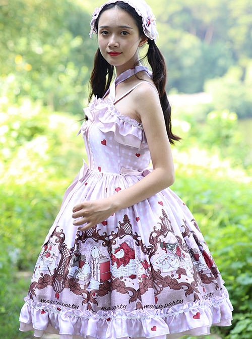 Magic Tea Party Flowers And Birds Poetry Series Sweet Lolita Sling Dress