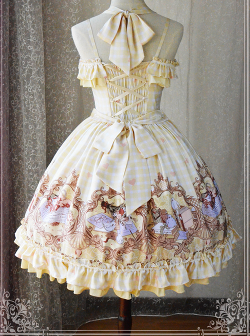 Magic Tea Party Flowers And Birds Poetry Series Sweet Lolita Sling Dress