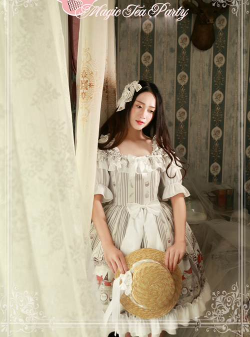 Magic Tea Party Bremen Town's Musician Series Fake Two Pieces Short Sleeve Classic Lolita Dress