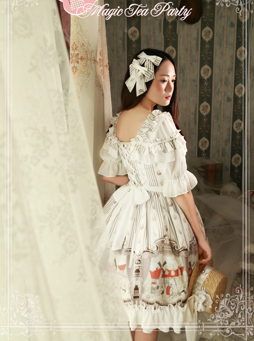 Magic Tea Party Bremen Town's Musician Series Fake Two Pieces Short Sleeve Classic Lolita Dress