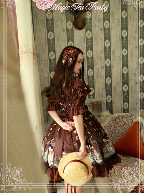 Magic Tea Party Bremen Town's Musician Series Fake Two Pieces Short Sleeve Classic Lolita Dress