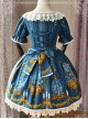 Magic Tea Party Beauty And Beast Series Printing Short Sleeve Sweet Lolita Dress