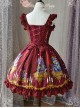 Magic Tea Party Beauty And Beast Series Printing Sweet Lolita Sling Dress