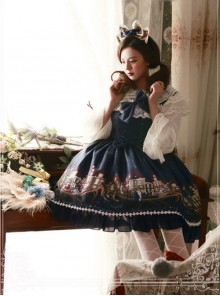 Magic Tea Party Gondola Series Printing Sweet Lolita Sling Dress