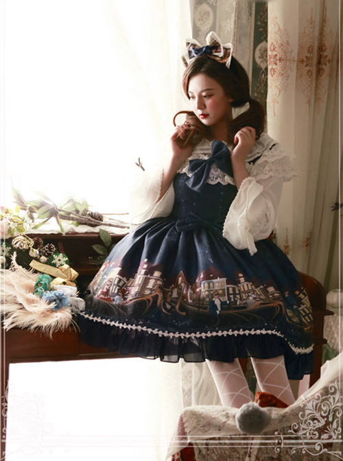 Magic Tea Party Gondola Series Printing Sweet Lolita Sling Dress