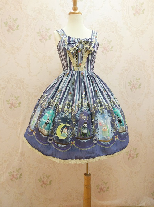 Crystal Rabbit Chiffon Bowknot Sweet Lolita Sling Dress