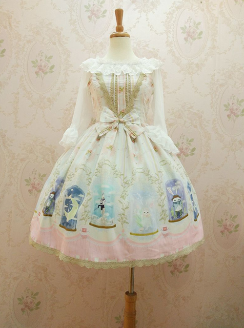 Crystal Rabbit Chiffon Bowknot Sweet Lolita Sling Dress