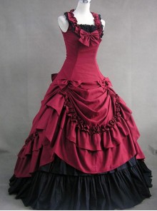 Plum Red Prom Sleeveless Gothic Victorian Lolita Dress