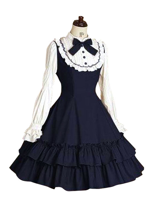 Doll Collar Flouncing Classic Lolita Long Sleeves Dress