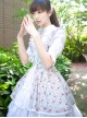 Pastoral Style Fake Two Pieces Floral Prints Sweet Lolita Short Sleeve Dress