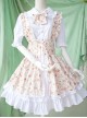 Pastoral Style Fake Two Pieces Floral Prints Sweet Lolita Short Sleeve Dress