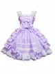 White Lace Bowknot Purple Sweet Lolita Sling Dress