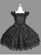 Cotton Black Lace Bowknot Gothic Lolita Sleeveless Dress