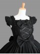 Cotton Black Lace Bowknot Gothic Lolita Sleeveless Dress