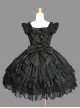 Cotton Black Lace Bowknot Gothic Lolita Sleeveless Dress