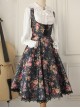 Retro Floral Printing Breast Care White Lace Classic Lolita Dress