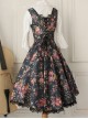 Retro Floral Printing Breast Care White Lace Classic Lolita Dress