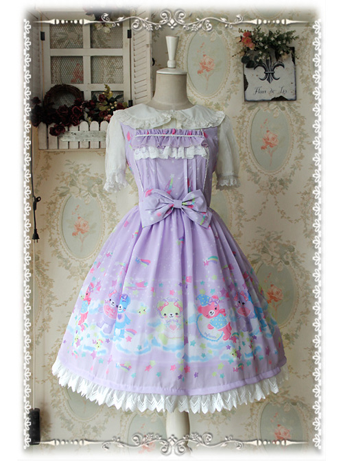 Sleeping Bear Series Chiffon Sweet Lolita Sling Dress