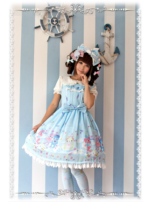 Sleeping Bear Series Chiffon Sweet Lolita Sling Dress