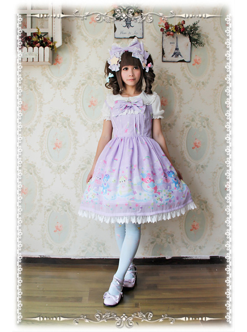 Sleeping Bear Series Chiffon Sweet Lolita Sling Dress