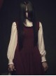 Pure Cotton White Shirt And Corduroy Red Sleeveless Dress Gothic Lolita Suit