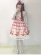 Plaid Strawberry Picnic Rabbit Series Sweet Lolita Sling Dress