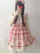 Plaid Strawberry Picnic Rabbit Series Sweet Lolita Sling Dress